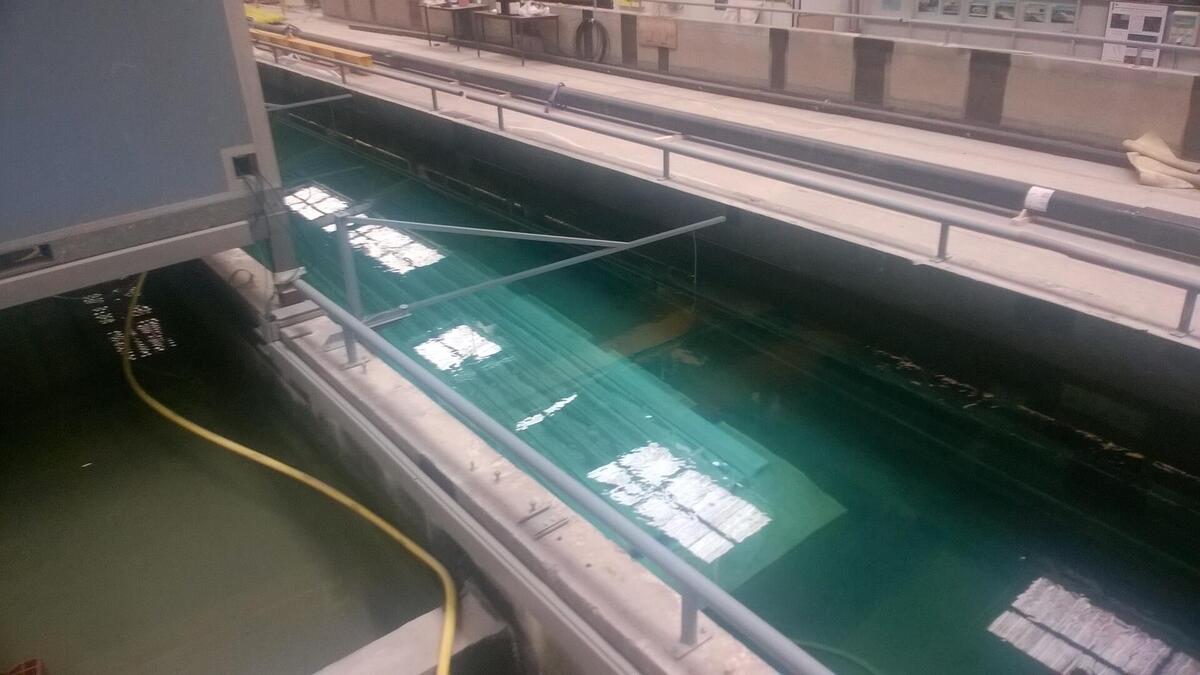Dispostif de réchauffage immergé dans le canal de 2,4 m de large | Artelia